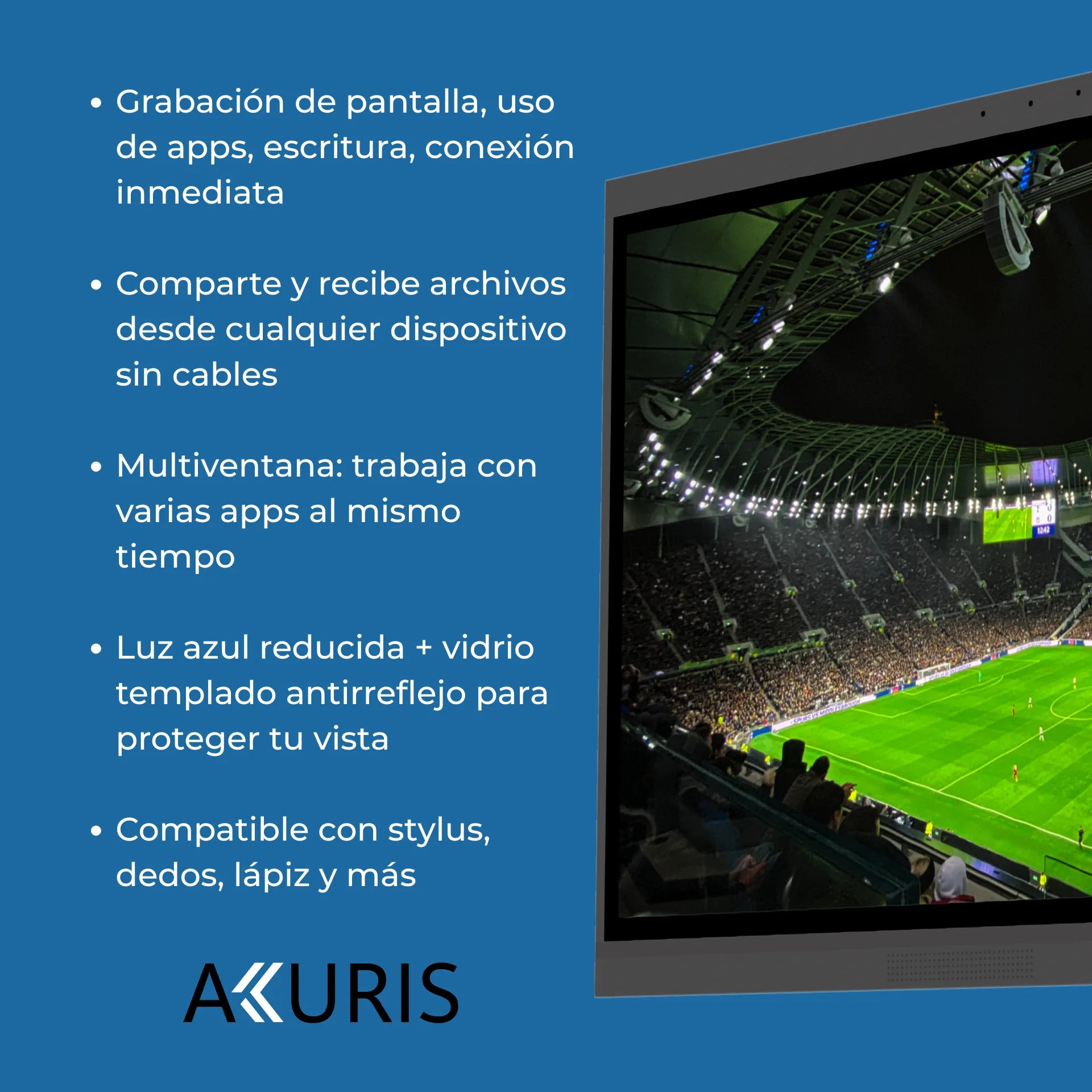 Pantalla Táctil Interactiva Akuris Pro 75" | Android 14 | 4K UHD